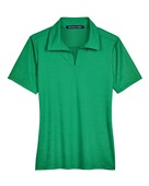 Devon & Jones CrownLux Performance Ladies' Address Melange Polo DG22W KELLY GREEN HTHR Pocket